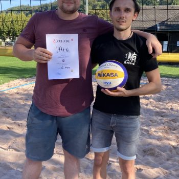 Das Siegerteam "Die Sandsäcke" mit David Jacob und Moritz Pietsch